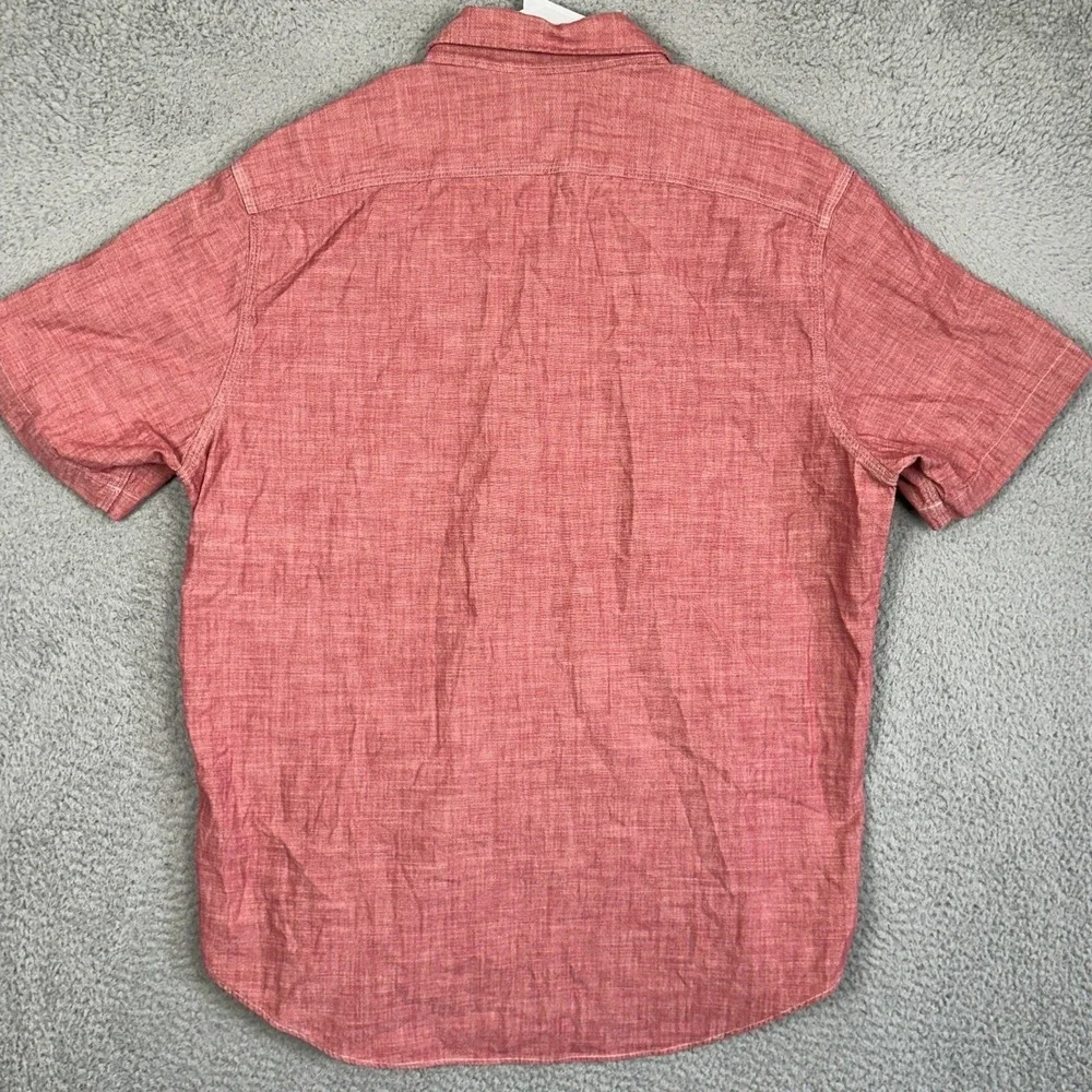 Polo Ralph Lauren Shirt Mens Large Red Classic Fit Buton Up Short Sleeve Pockets